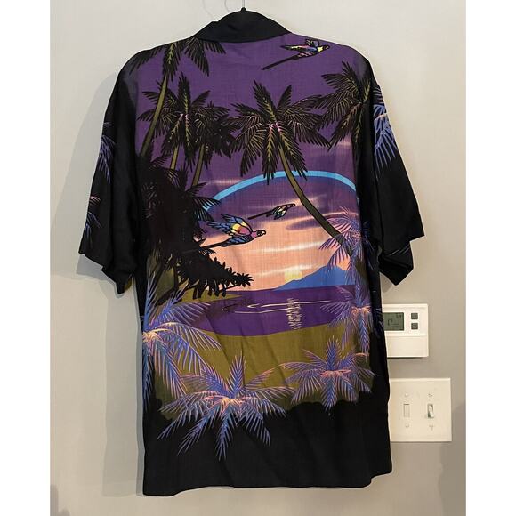 Tulliano Camp Shirt Tropical Woven Button Up Parrot Mens Large New - Picture 4 of 12